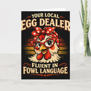 Lokal Eierhändler Lustige Hühnerfarm Vintage Oster Karte