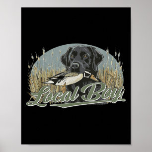 Lokal Entenjagende Junge Schwarzer Labrador Hund O Poster