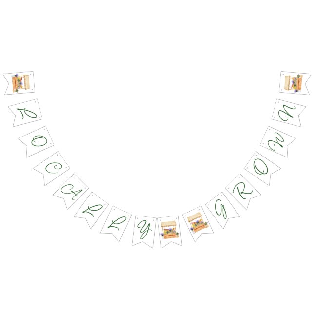 Lokal erbaut, Bauern Blume Market Babydusche Wimpelkette (Alle)