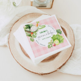 Lokal gewachsene Baby Dusche Rosa Girl Bauer Markt Serviette