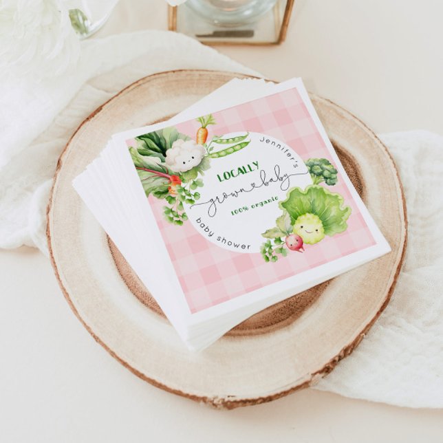 Lokal gewachsene Baby Dusche Rosa Girl Bauer Markt Serviette (Von Creator hochgeladen)