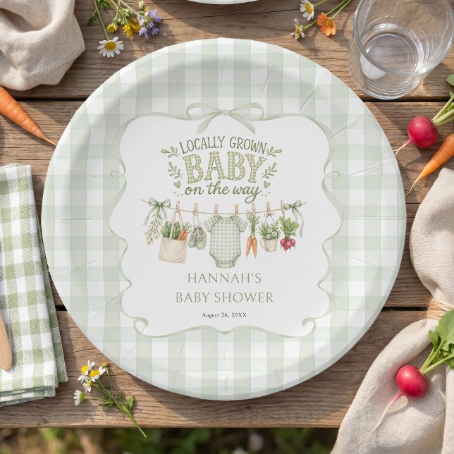 Lokal gewachsene Babyparty Pappteller (Von Creator hochgeladen)