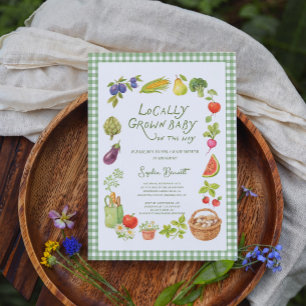 Lokal gewachsene Markt-Baby-Shower-Einladung Einladung