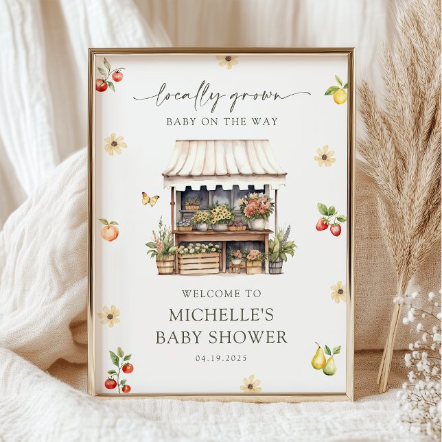Lokal gewachsene rustikale Boho-Baby-Shower-Willko Poster (Von Creator hochgeladen)