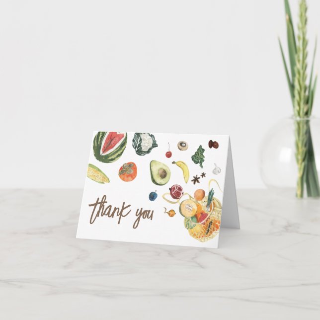 Lokal gezüchtete Baby Bauern Market Baby Shower Dankeskarte (Vorderseite)