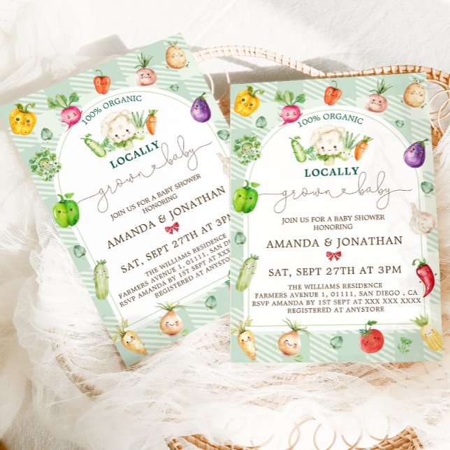 Lokal gezüchtete Baby Bauern Market Baby Shower Einladung (Von Creator hochgeladen)