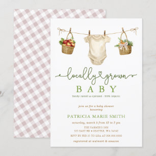 Lokal gezüchtete Baby Bauern Market Baby Shower Einladung