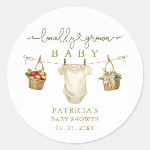 Lokal gezüchtete Baby Bauern Market Baby Shower Runder Aufkleber