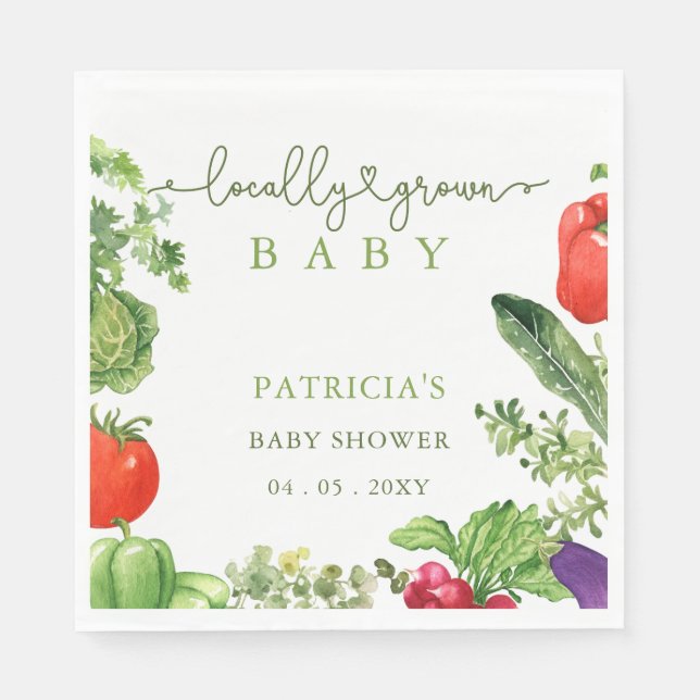Lokal gezüchtete Baby Bauern Market Baby Shower Serviette (Vorderseite)