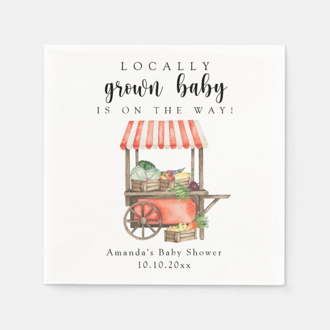 Lokal gezüchtete Baby-Bauern Markt Kinderspielshei Serviette (Vorderseite)