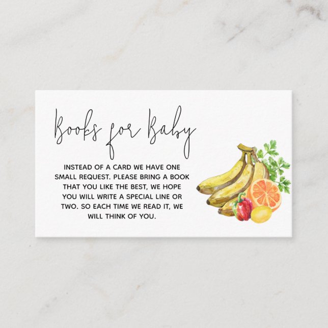 Lokal gezüchtete Baby-Duschbücher für Baby Begleitkarte (Vorderseite)