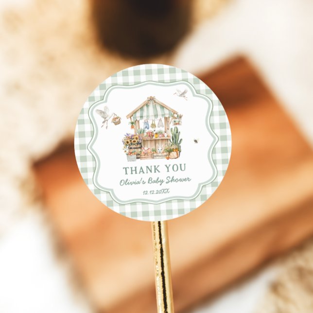 Lokal gezüchtete Bauer Market Baby Dusche Vielen D Runder Aufkleber (Von Creator hochgeladen)