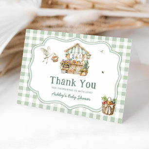 Lokal gezüchtete Bauern Market Baby Dusche Vielen  Dankeskarte