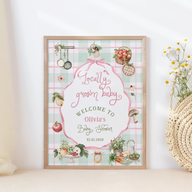 Lokal gezüchtete Bauern Market Baby Dusche Willkom Poster (Von Creator hochgeladen)