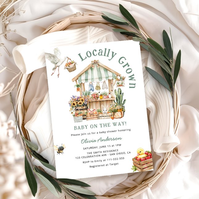 Lokal gezüchtete Bauern Market Baby Shower Einladung (Von Creator hochgeladen)