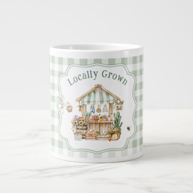 Lokal gezüchtete Bauern Market Baby Shower Jumbo-Tasse (Vorderseite)