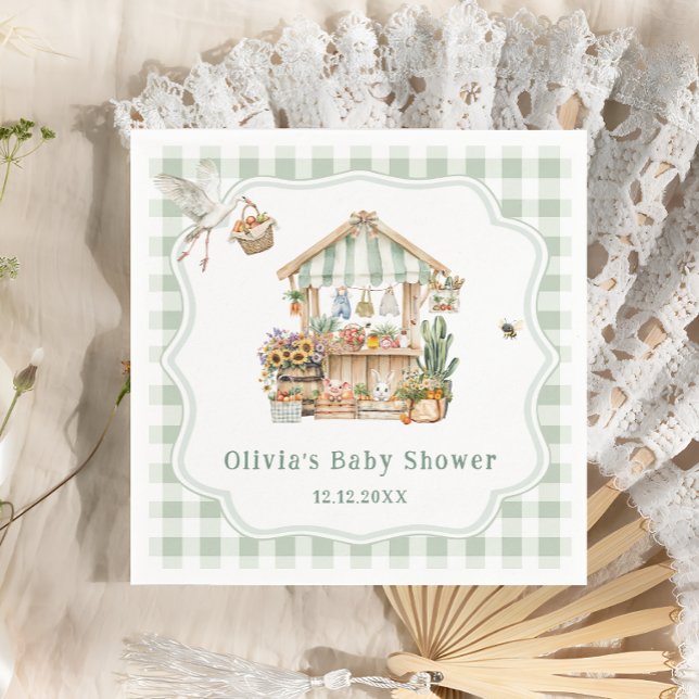 Lokal gezüchtete Bauern Market Baby Shower Serviette (Von Creator hochgeladen)