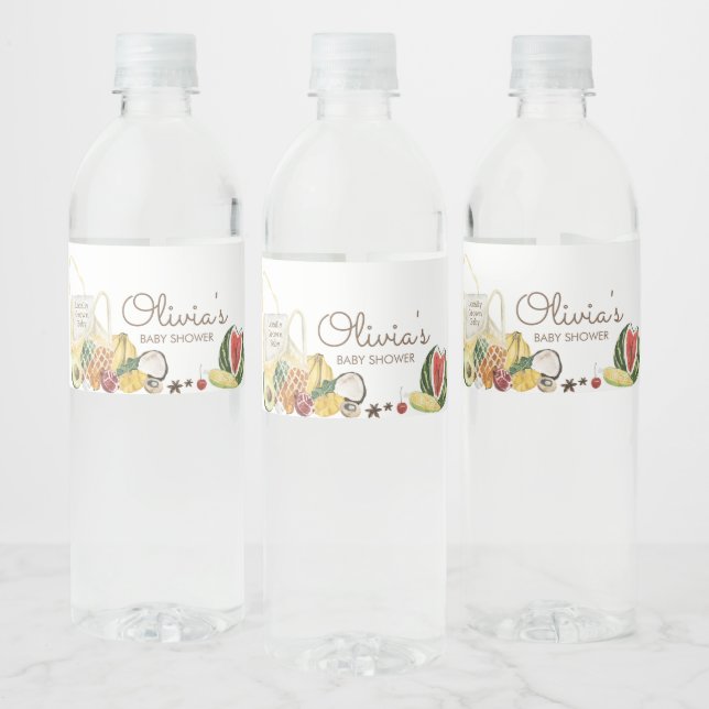 Lokal gezüchtete Bauern Market Baby Shower Wasserflaschenetikett (Flaschen)