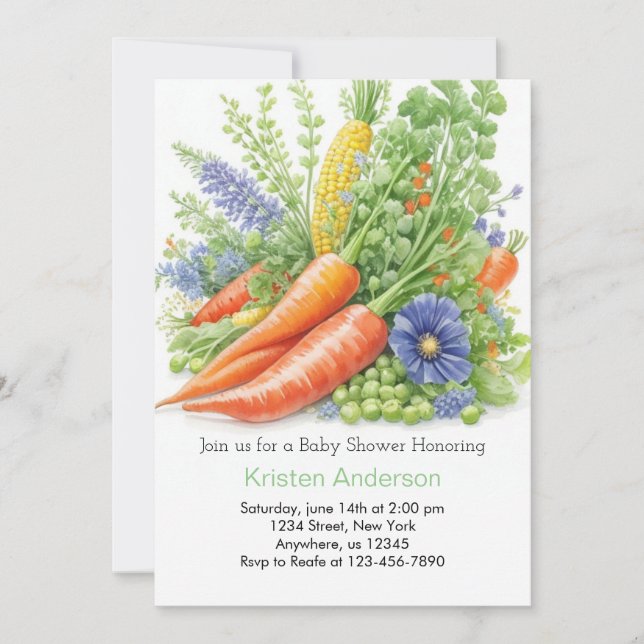 Lokal gezüchtete Cabbage Patch Babydusche Einladung (Vorderseite)