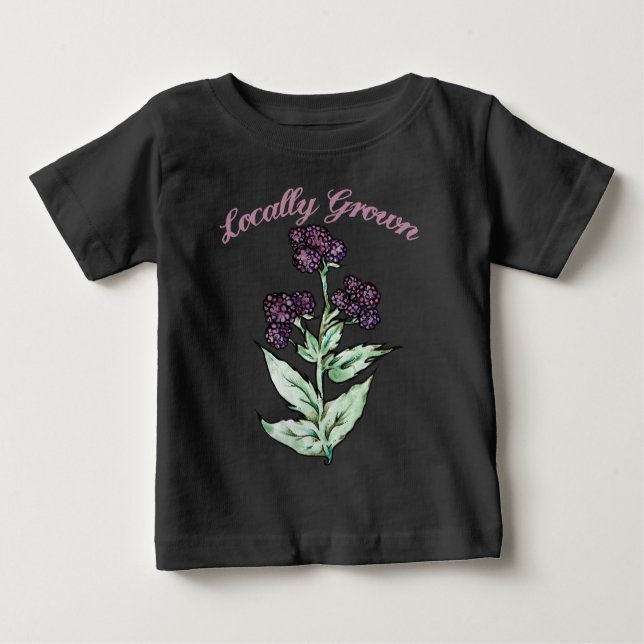 Lokal gezüchtete schwarze Himbeere niedlich Baby T-shirt (Vorderseite)