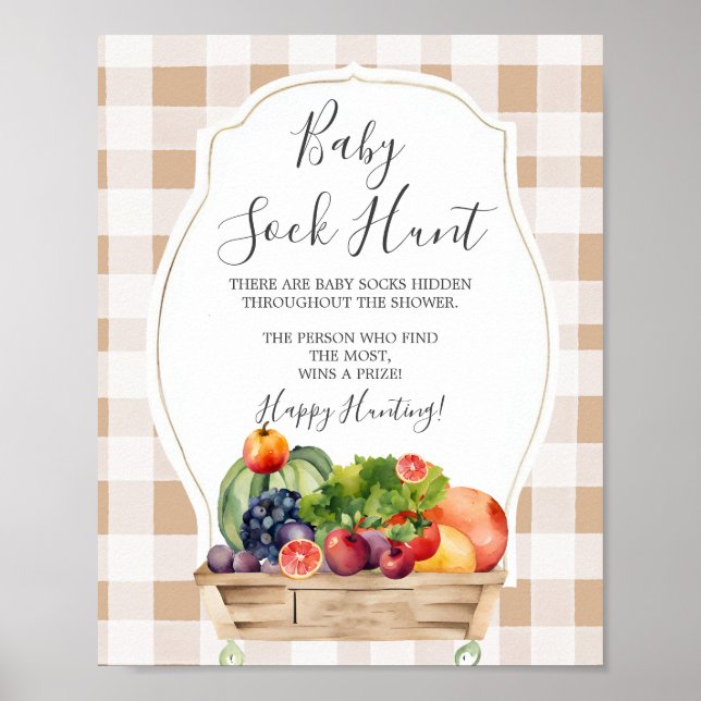 Lokal gezüchtete Veggies Bauer Baby Sock Hunt Poster (Vorne)