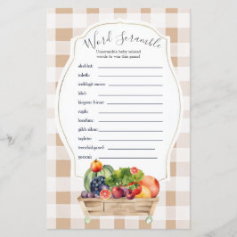 Lokal gezüchtete Veggies Bauer Word Scramble Game