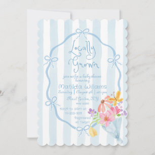 Lokal gezüchtete Whimsical Blue and Pink Baby Dusc Einladung