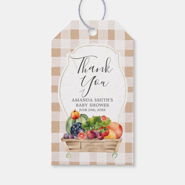 Lokal gezüchteter Veggies Bauer Markt Vielen Dank Geschenkanhänger (Vorderseite)