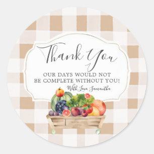 Lokal gezüchteter Veggies Bauer Markt Vielen Dank Runder Aufkleber