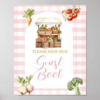 Lokal gezüchtetes Fresh Market Baby Shower Gästebu Poster