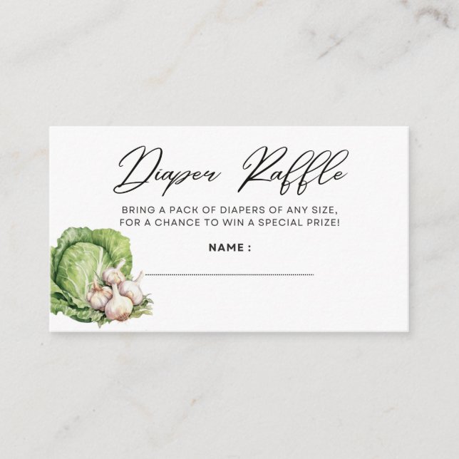 LOKAL WACHSENE THEMEN - DIAPER RAFFLE - SCHWARZ BEGLEITKARTE (Vorderseite)