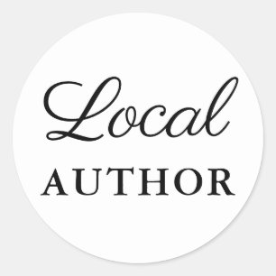 Lokale Autorenbuchwerbung Weiß oder Auswahl Farbe Runder Aufkleber