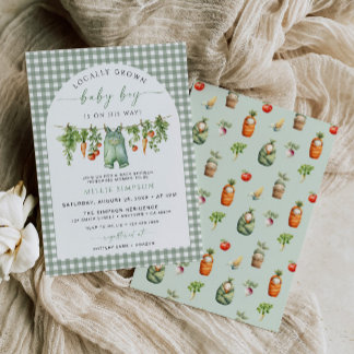 Lokale Baby Boy Shower-Einladung Grün Einladung