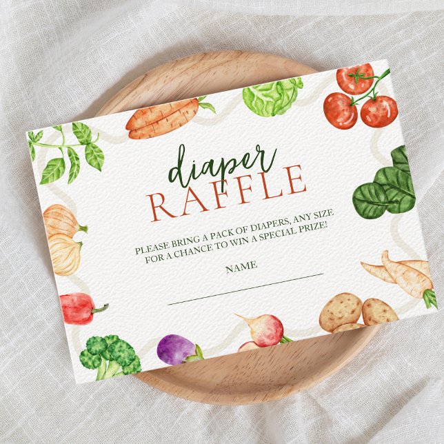 Lokale Bauer Markt Kinderduschtenwanne Begleitkarte (diaper raffle baby shower farmers market locally grown)