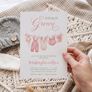 Lokale Boho-Wäscheleine Baby Girl Shower Einladung