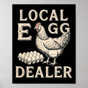 Lokale Eierhändler-Liste Ostern Lustiger Hühnerbau Poster