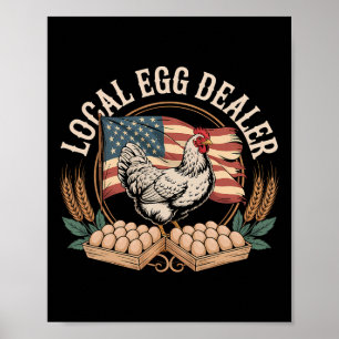 Lokale Eierhändler-Liste Ostern Lustiger Hühnerbau Poster