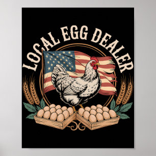 Lokale Eierhändler-Liste Ostern Lustiger Hühnerhof Poster