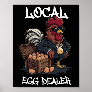 Lokale Eierhändler-Liste Ostern Lustiger Hühnerhof Poster