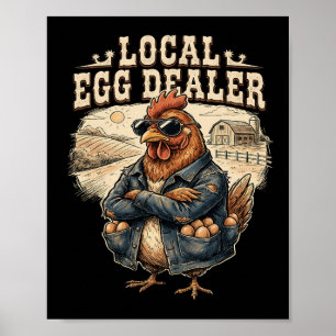 Lokale Eierhändler-Liste Ostern Lustiger Hühnerhof Poster