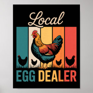 Lokale Eierhändler-Liste Ostern Lustiger Hühnerhof Poster