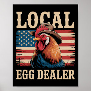 Lokale Eierhändler-Liste Ostern Lustiger Hühnerhof Poster