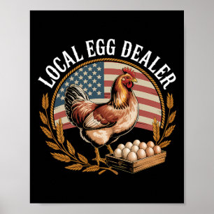 Lokale Eierhändler-Liste Ostern Lustiger Hühnerhof Poster