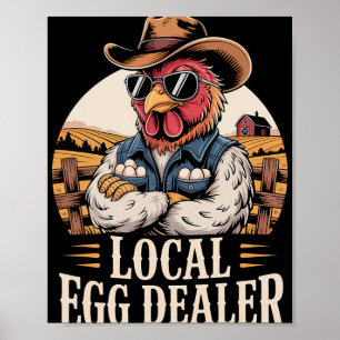 Lokale Eierhändler-Liste Ostern Lustiger Hühnerhof Poster
