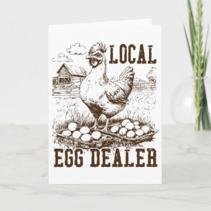 Lokale Eierhändlerin Hühnerliebhaberin Ostern Retr Karte