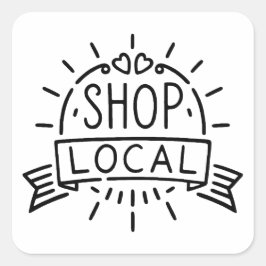 Lokale Einkäufe Quadratischer Aufkleber