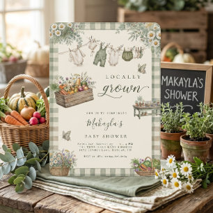 Lokale Garten-Gemüse-Baby-Party Einladung