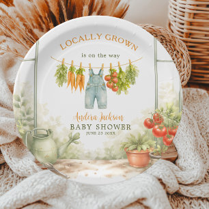 Lokale Gemüse-Wäscheleine-Baby-Party Pappteller