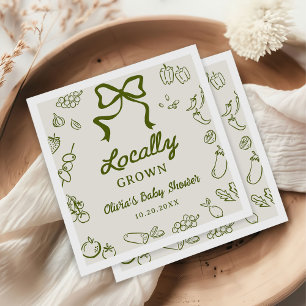 Lokale handgezeichnete Babyparty Serviette
