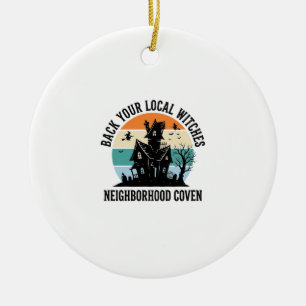 Lokale Hexe Halloween Spukhaus Retro Art Keramik Ornament